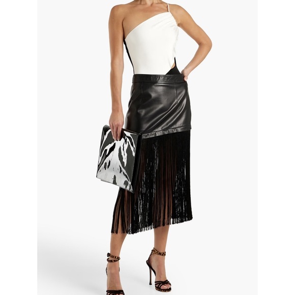 ET OCHS Black and White Asymmetrical Cutout Bodysuit S - Picture 12 of 15